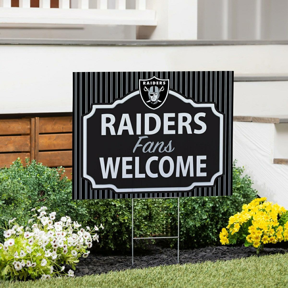 Las Vegas Raiders Coroplast Yard Sign, "Fans Welcome" - NFL Home