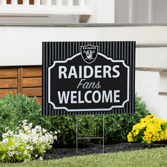 Las Vegas Raiders Coroplast Yard Sign, "Fans Welcome" - NFL Home