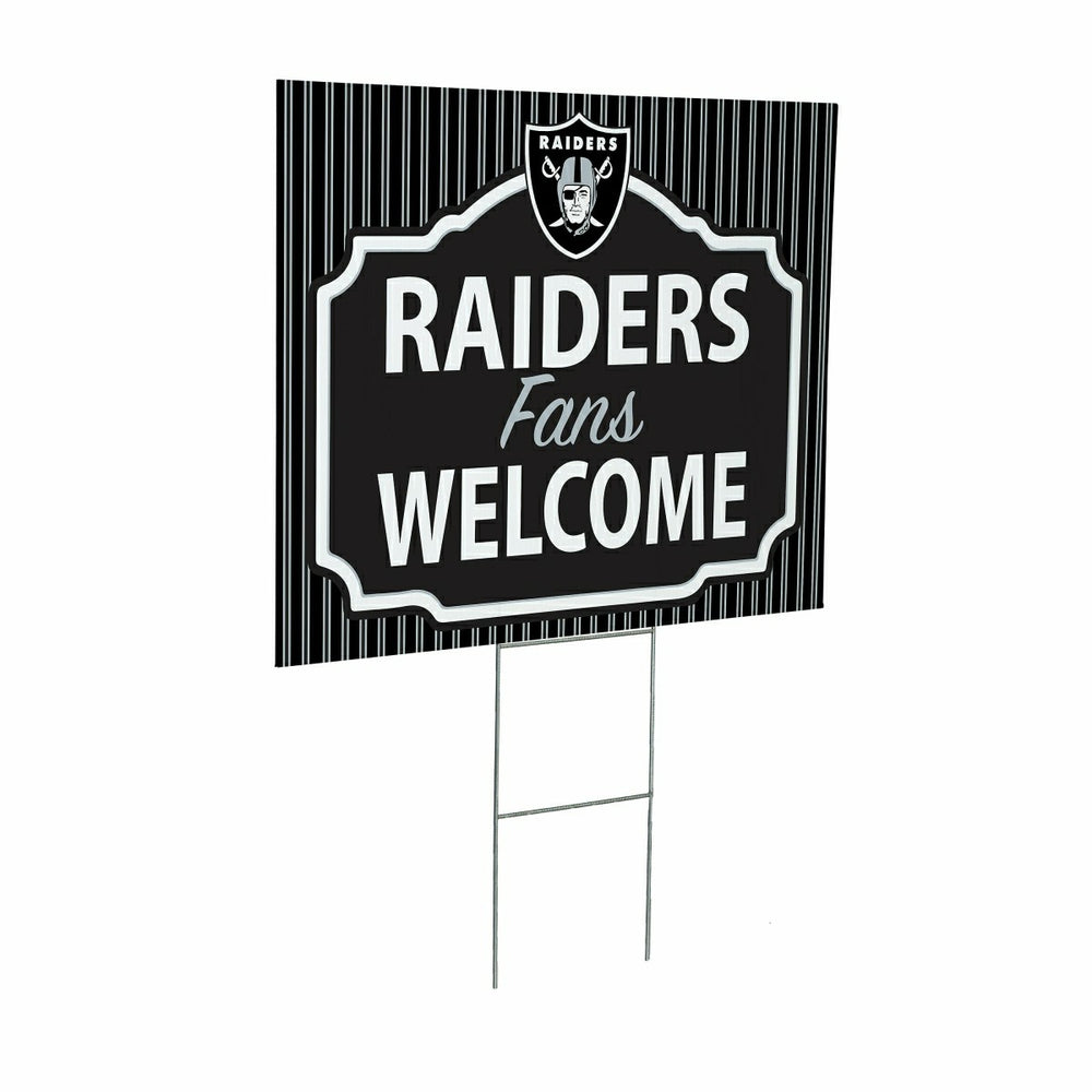 Las Vegas Raiders Coroplast Yard Sign, "Fans Welcome" - NFL Home