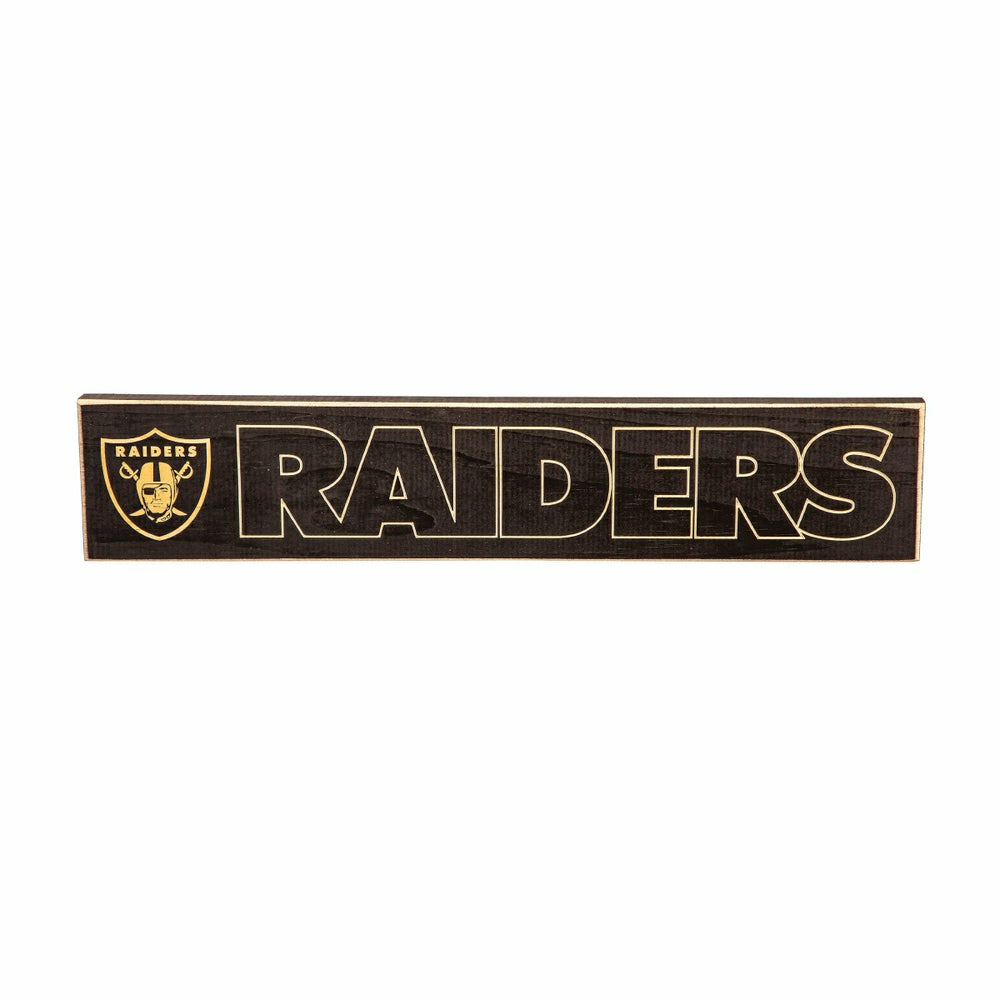 Las Vegas Raiders Engraved Wood Sign, 3.5" x 18" - NFL Home