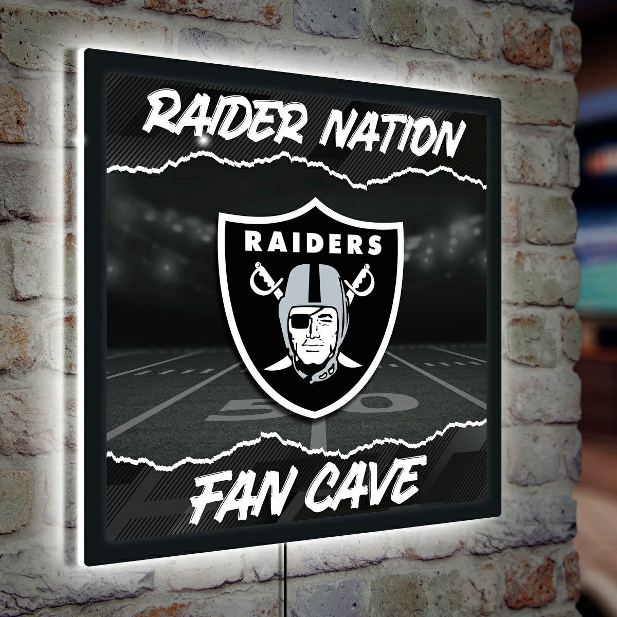 Las Vegas Raiders 23"H x 23"L LED Wall Decor, Edgelite, Square - NFL Home