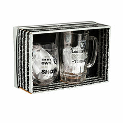 Las Vegas Raiders, Stemless 17OZ Wine & Beer 16 OZ Gift Set - NFL Home