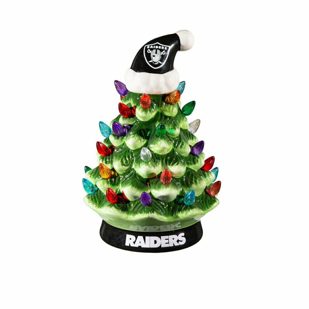 8" LED Ceramic Christmas Tree, Las Vegas Raiders - NFL Home