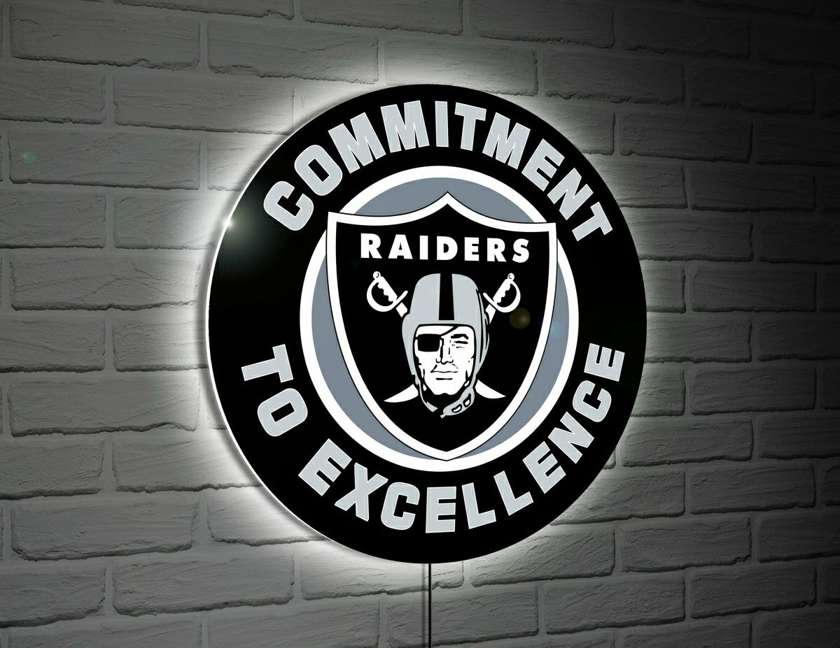 Las Vegas Raiders Commitment To Excellence NFL Football Large Round Ed - NFL