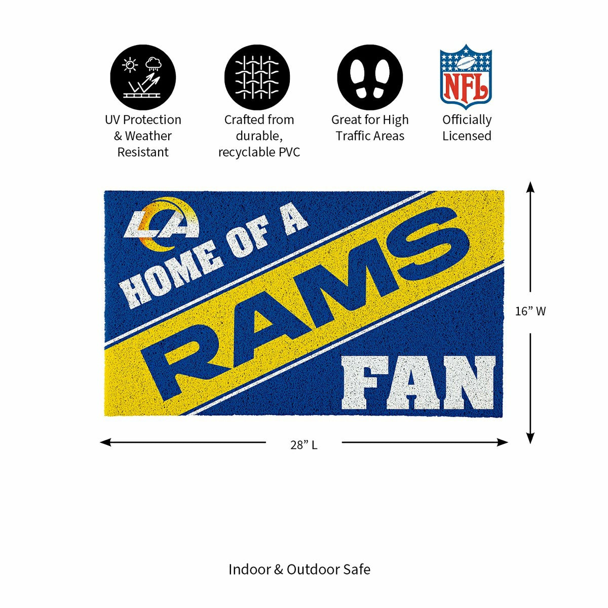 Los Angeles Rams, PVC Mat COLOR, Home of a Fan - NFL