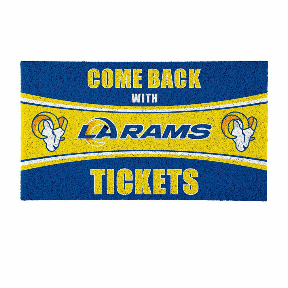 28" x 16" PVC Trapper Mat, Come Back with Tickets, Los Angeles Rams - NFL