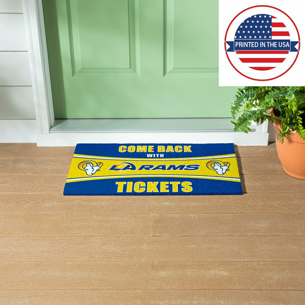 28" x 16" PVC Trapper Mat, Come Back with Tickets, Los Angeles Rams - NFL