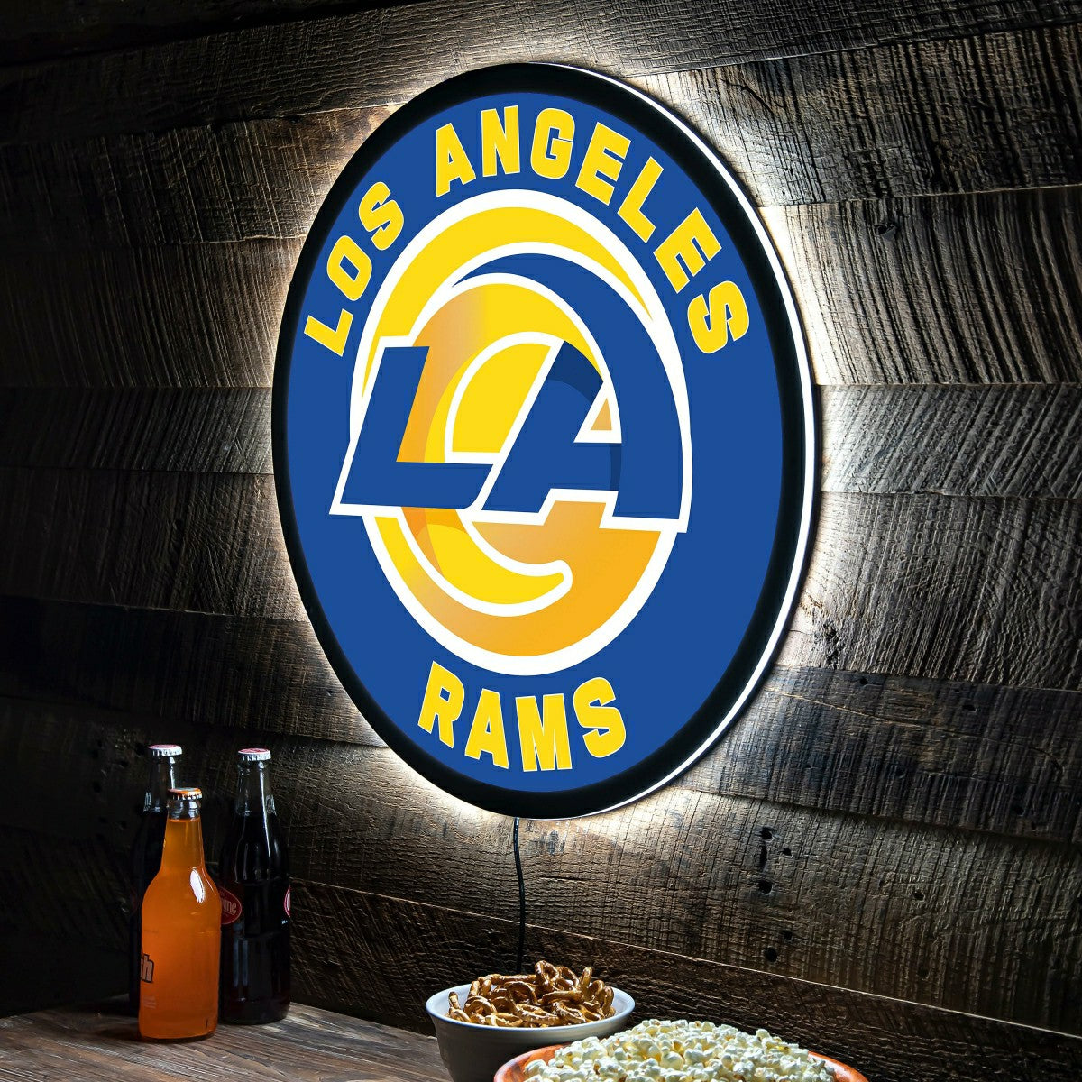 LED Wall Decor, Round, Los Angeles Rams - NFL Home