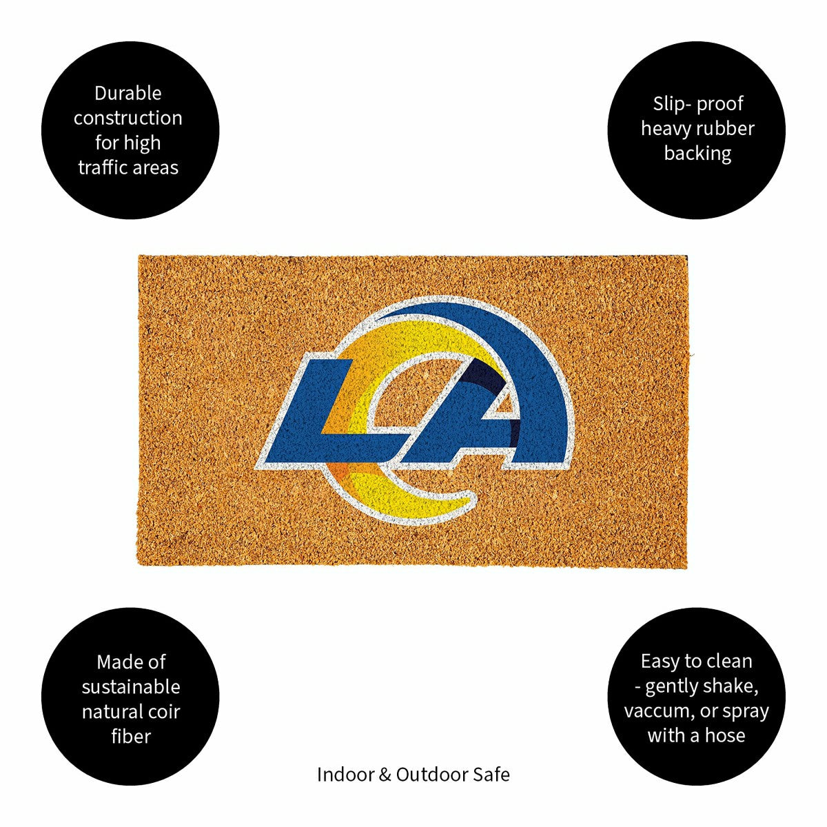 Coir Mat, 16"x28", Los Angeles Rams - NFL