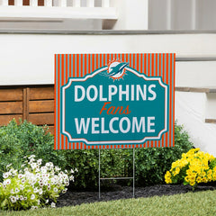 Miami Dolphins Coroplast Yard Sign, "Fans Welcome" - NFL Home
