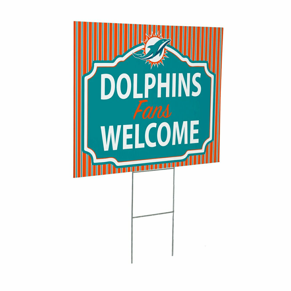 Miami Dolphins Coroplast Yard Sign, "Fans Welcome" - NFL Home