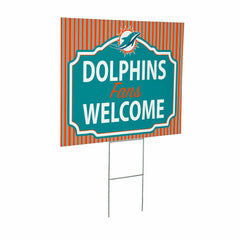 Miami Dolphins Coroplast Yard Sign, "Fans Welcome" - NFL Home