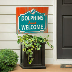 Miami Dolphins Coroplast Yard Sign, "Fans Welcome" - NFL Home