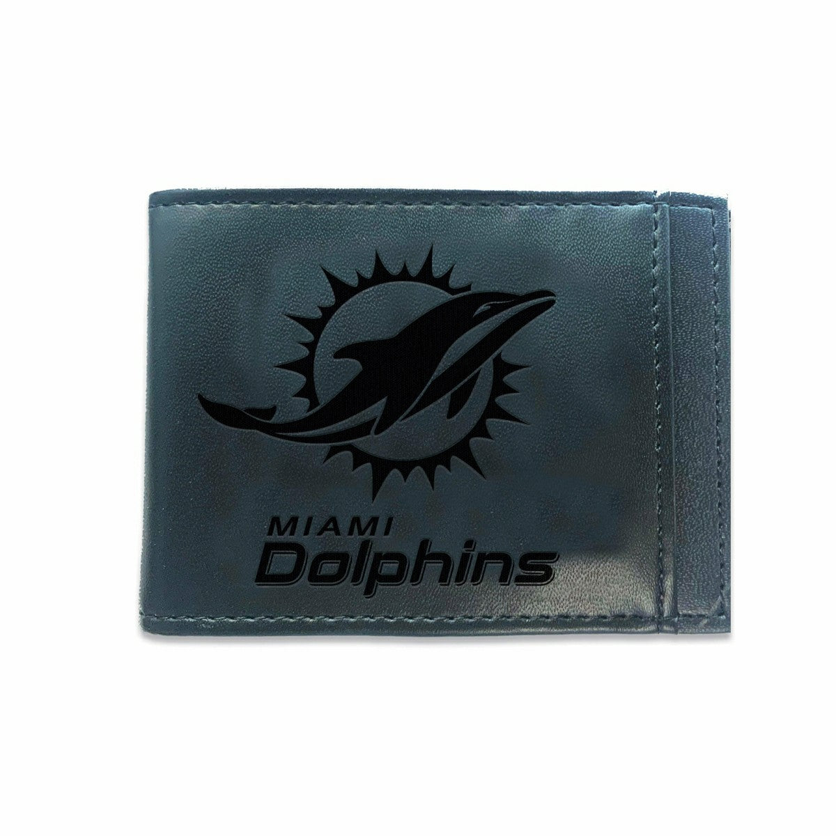 Front Pocket Wallet w/ RFID Blocking, Miami Dolphins, Black - NFL Home