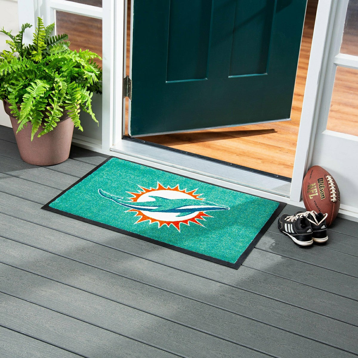2'x3' USA Made Indoor/Outdoor Entryway Mat, Miami Dolphins - NFL