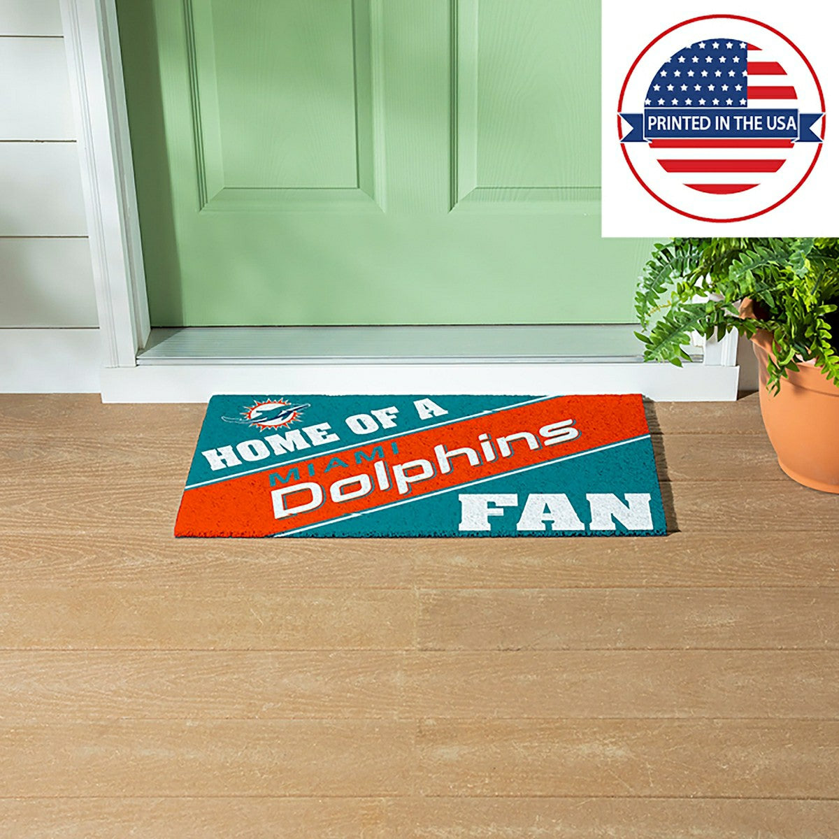 Miami Dolphins, PVC Mat COLOR, Home of a Fan - NFL