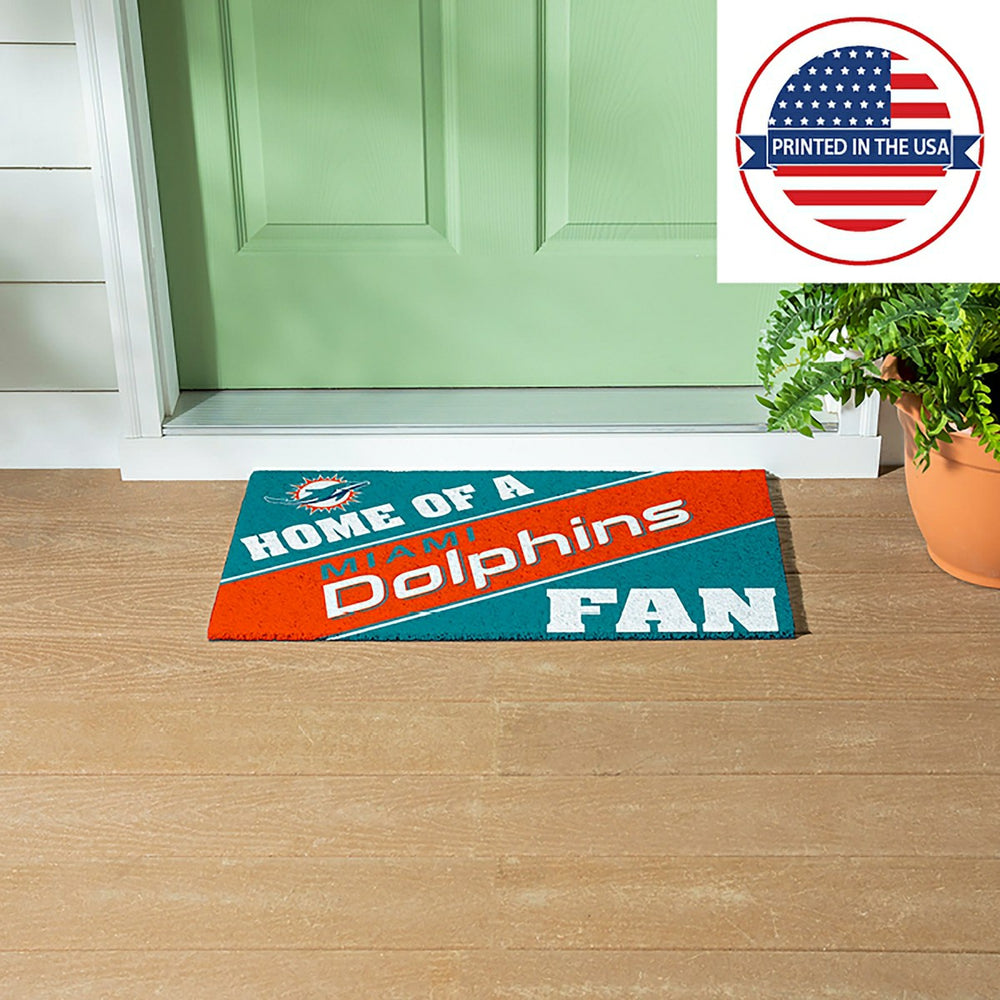 Miami Dolphins, PVC Mat COLOR, Home of a Fan - NFL