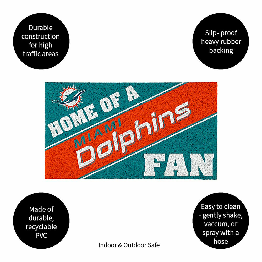 Miami Dolphins, PVC Mat COLOR, Home of a Fan - NFL