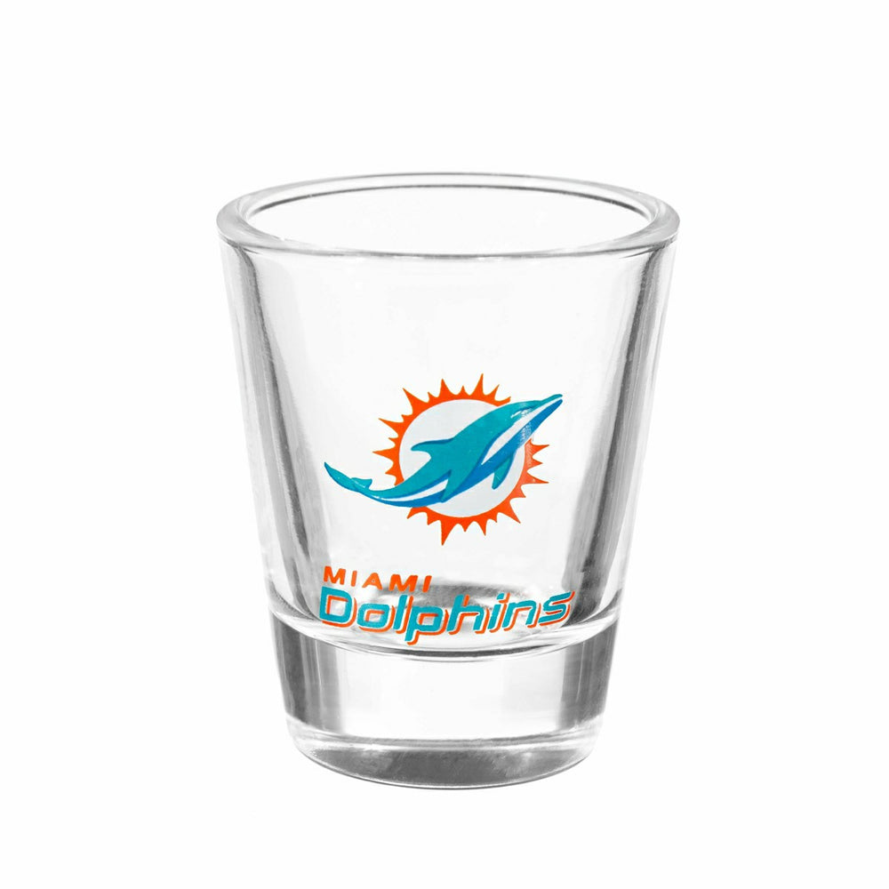 Miami Dolphins 4-Piece Ceramic and Glass 2oz. Shot Glass Set - NFL Home