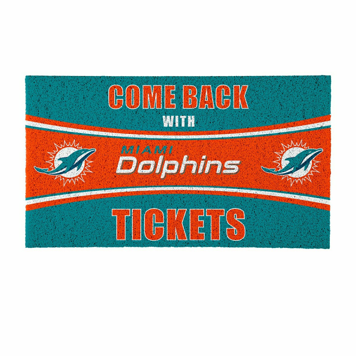 28" x 16" PVC Trapper Mat, Come Back with Tickets, Miami Dolphins - NFL