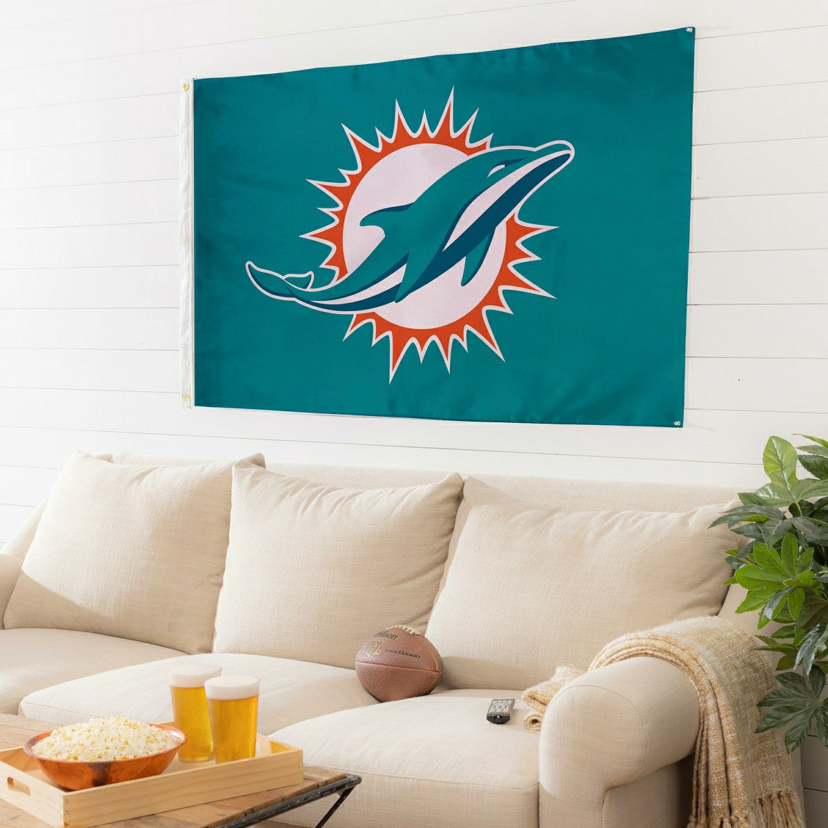 Miami Dolphins Single Sided Flag with 2 Grommets, 3'x5' - NFL Home