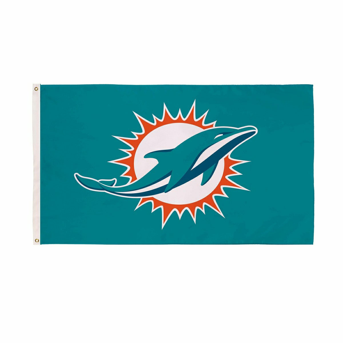 Miami Dolphins Single Sided Flag with 2 Grommets, 3'x5' - NFL Home