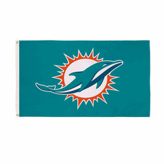 Miami Dolphins Single Sided Flag with 2 Grommets, 3'x5' - NFL Home