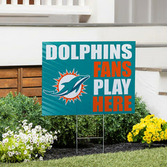 Miami Dolphins Coroplast Yard Sign "Fans Play Here" - NFL Home