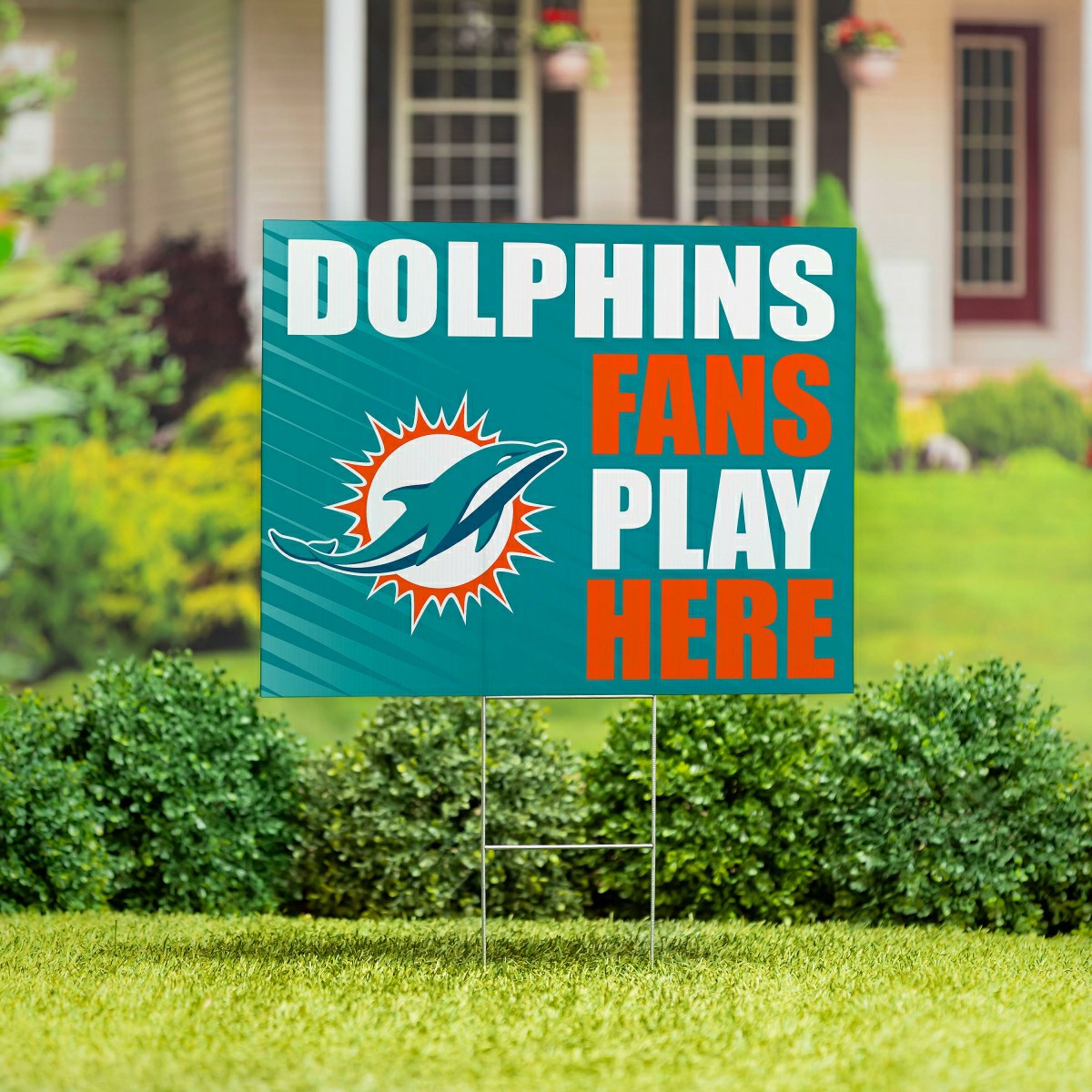 Miami Dolphins Coroplast Yard Sign "Fans Play Here" - NFL Home