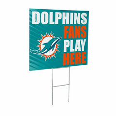 Miami Dolphins Coroplast Yard Sign "Fans Play Here" - NFL Home