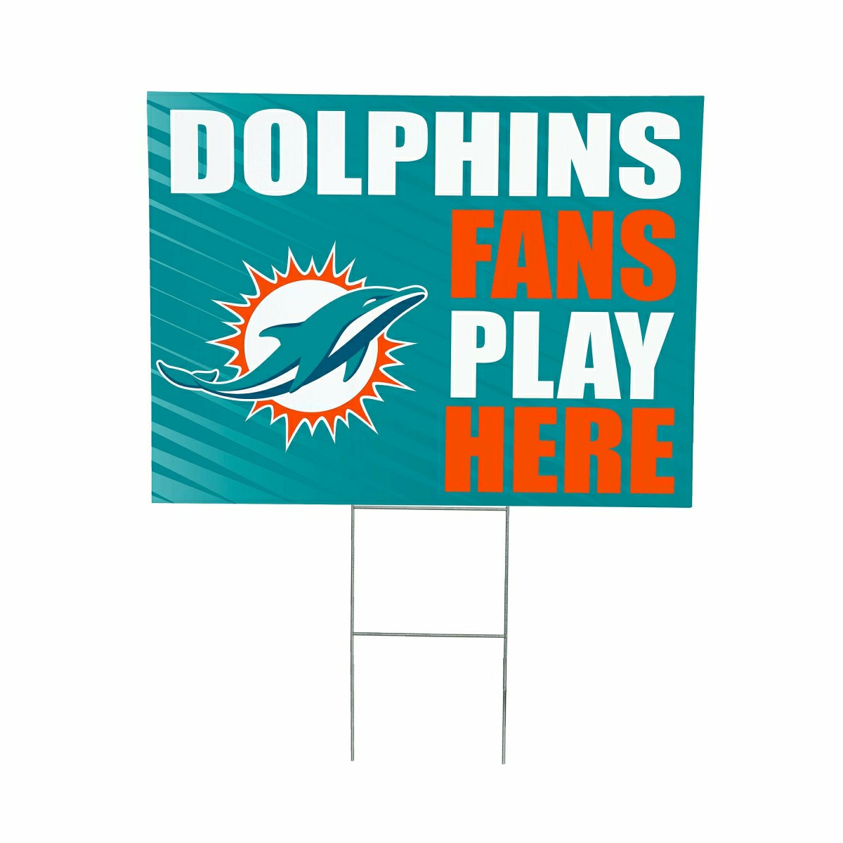 Miami Dolphins Coroplast Yard Sign "Fans Play Here" - NFL Home