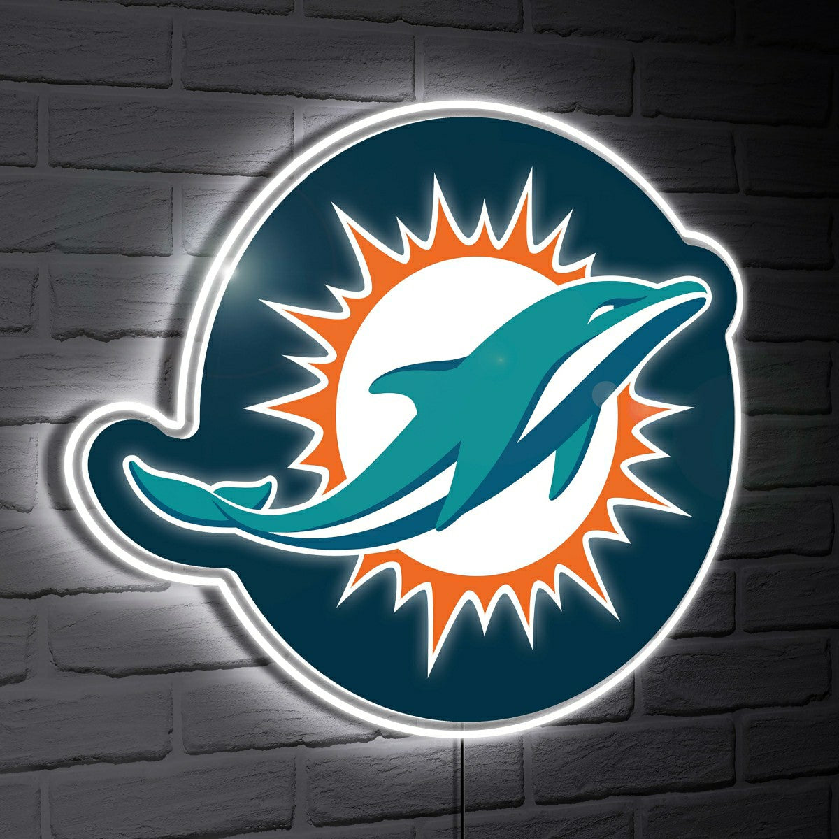 Miami Dolphins LED Wall Decor, Glazelite, Logo - NFL Home
