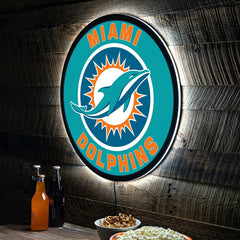 LED Wall Decor, Round, Miami Dolphins - NFL Home
