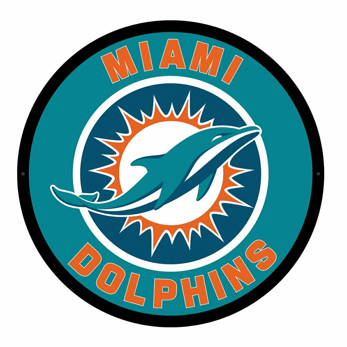 LED Wall Decor, Round, Miami Dolphins - NFL Home