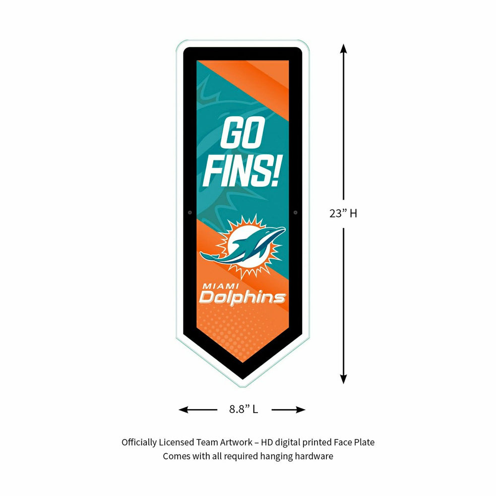 LED Wall Decor, Pennant, Miami Dolphins - NFL Home