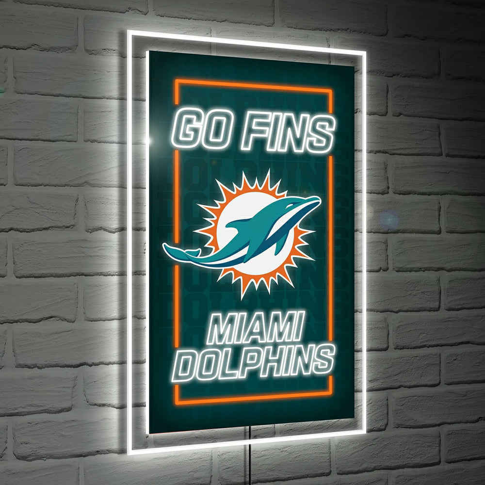Miami Dolphins NFL Football Rectangle Neolite LED Decor - NFL Home