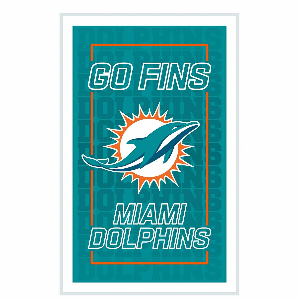 Miami Dolphins NFL Football Rectangle Neolite LED Decor - NFL Home