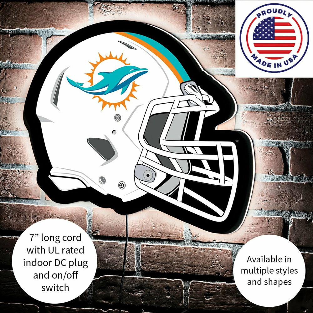 LED Wall Decor, Helmet, Miami Dolphins - NFL Home