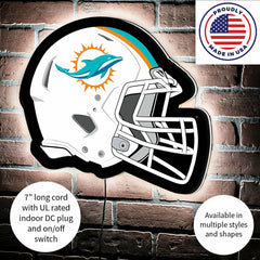 LED Wall Decor, Helmet, Miami Dolphins - NFL Home