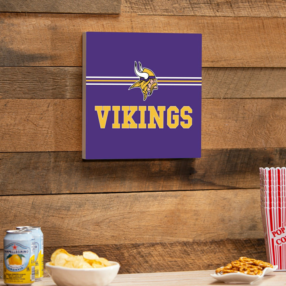 Minnesota Vikings Wood Wall Sign, 12x12 - NFL Home