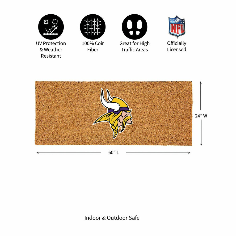 Minnesota Vikings Extra Large Full Color Coir Mat, 60"x24" - NFL