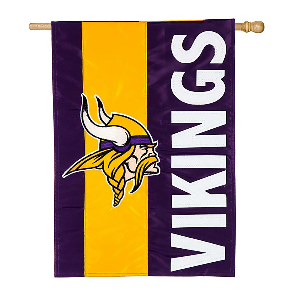 Double-Sided Embellished NFL Team Pride Applique House Flag, Minnesota - NFL