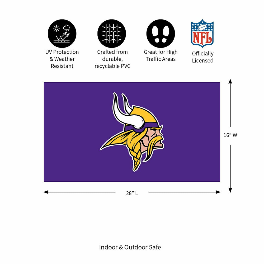 Full Color PVC Mat, 16" x 28", Minnesota Vikings - NFL