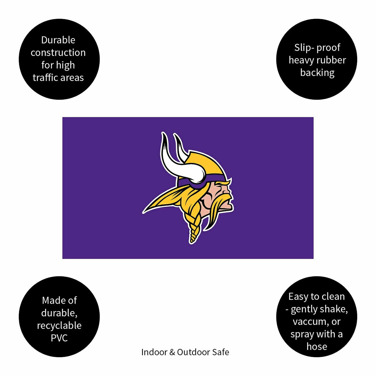 Full Color PVC Mat, 16" x 28", Minnesota Vikings - NFL