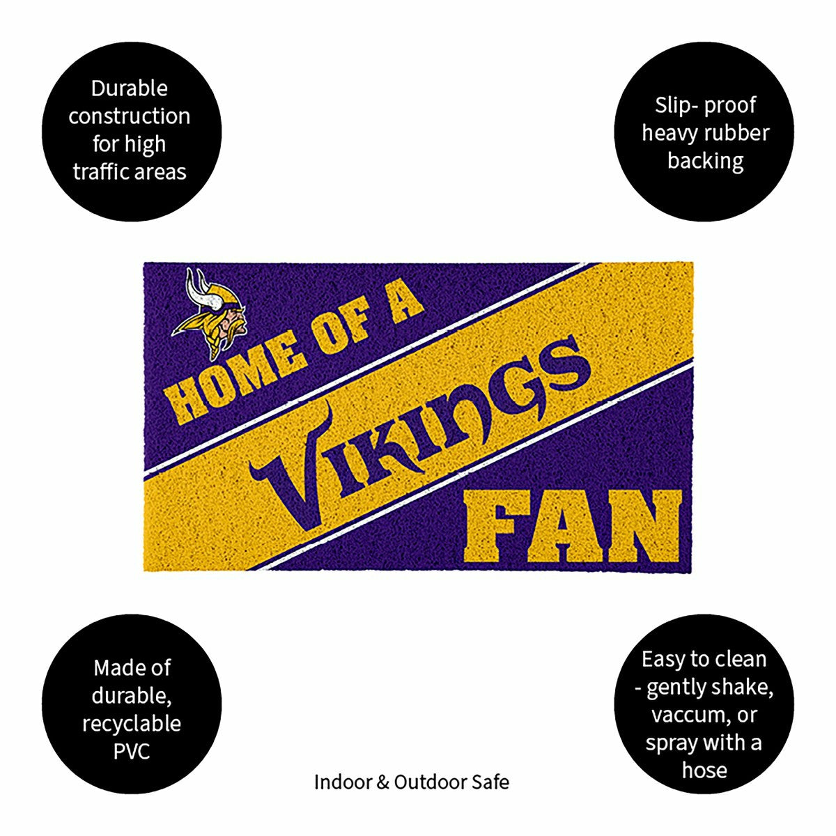 Minnesota Vikings, PVC Mat COLOR, Home of a Fan - NFL