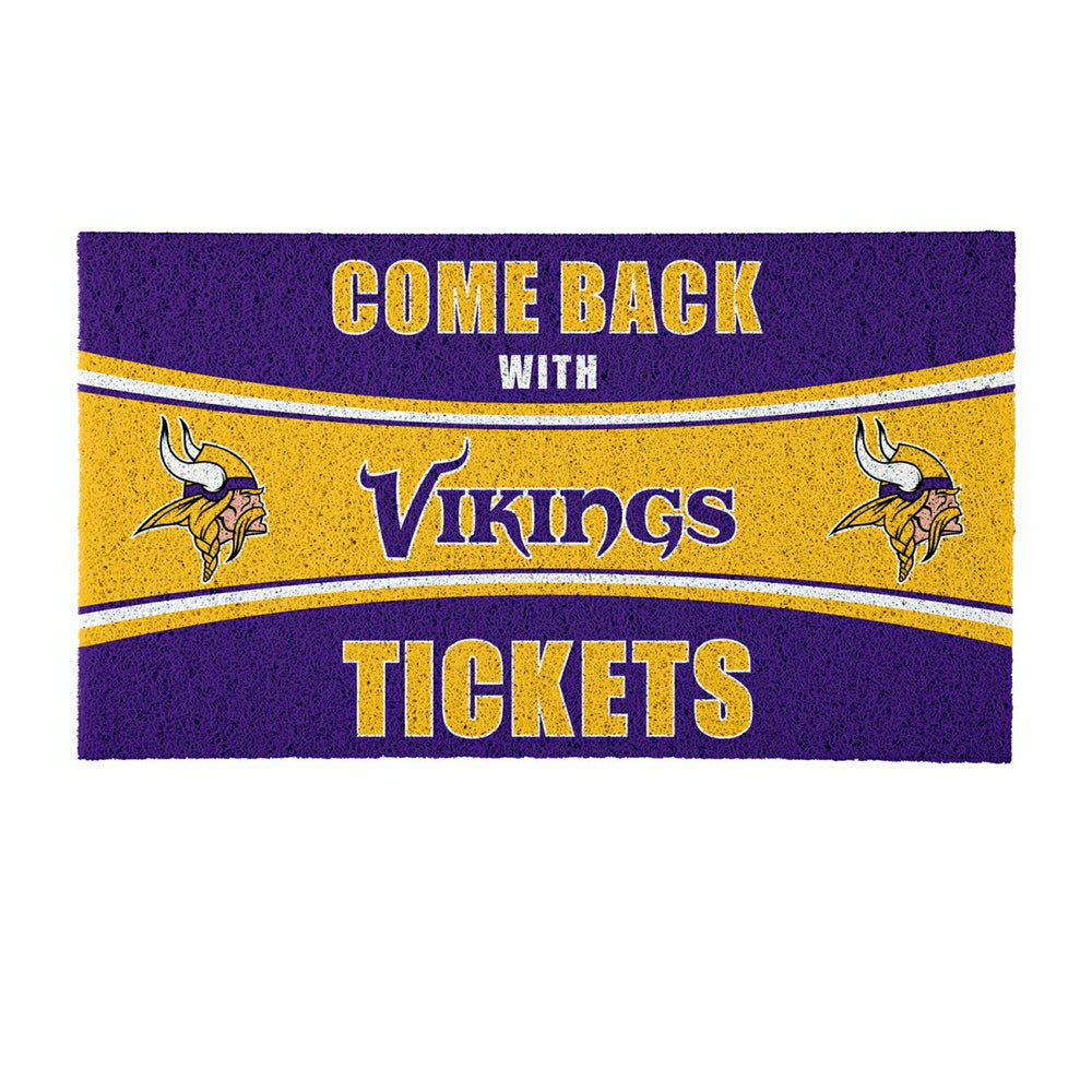 28" x 16" PVC Trapper Mat, Come Back with Tickets, Minnesota Vikings - NFL