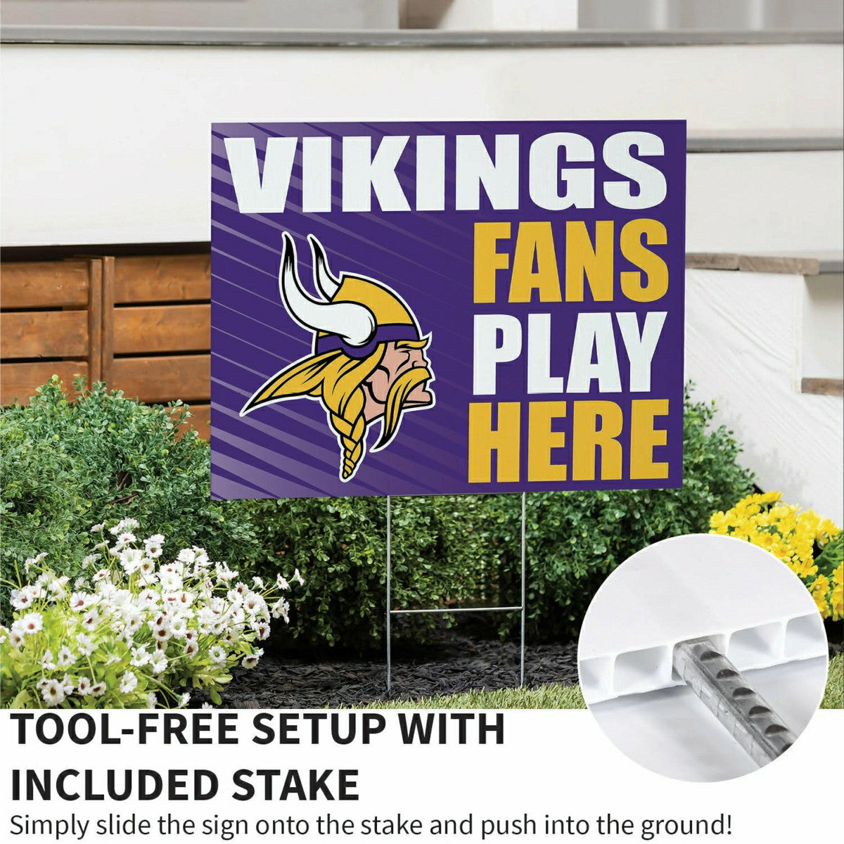 Minnesota Vikings Coroplast Yard Sign "Fans Play Here" - NFL Home