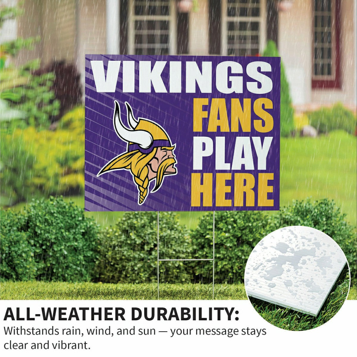 Minnesota Vikings Coroplast Yard Sign "Fans Play Here" - NFL Home