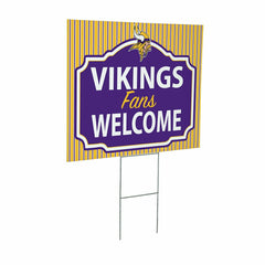Minnesota Vikings Coroplast Yard Sign, "Fans Welcome" - NFL Home