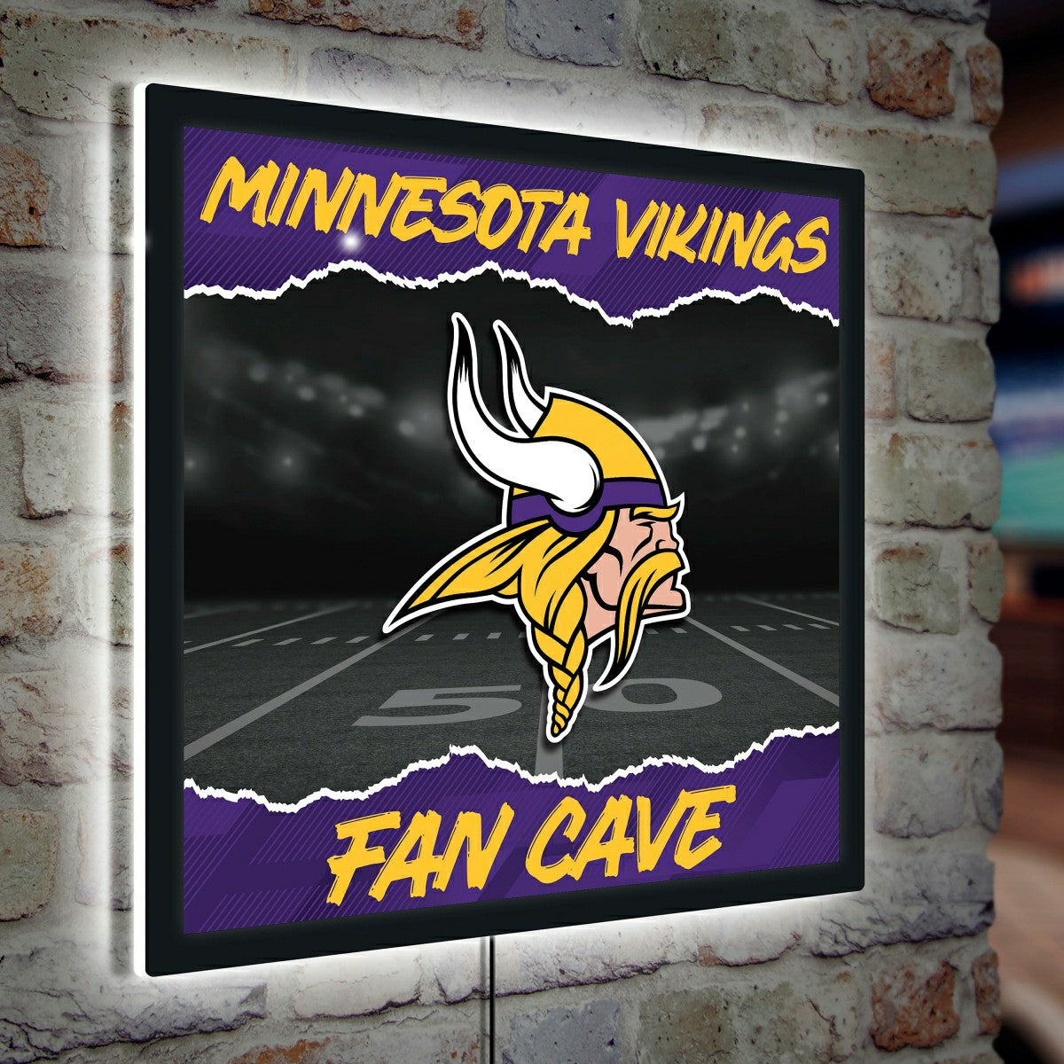 Minnesota Vikings 23"H x 23"L LED Wall Decor, Edgelite, Square - NFL Home